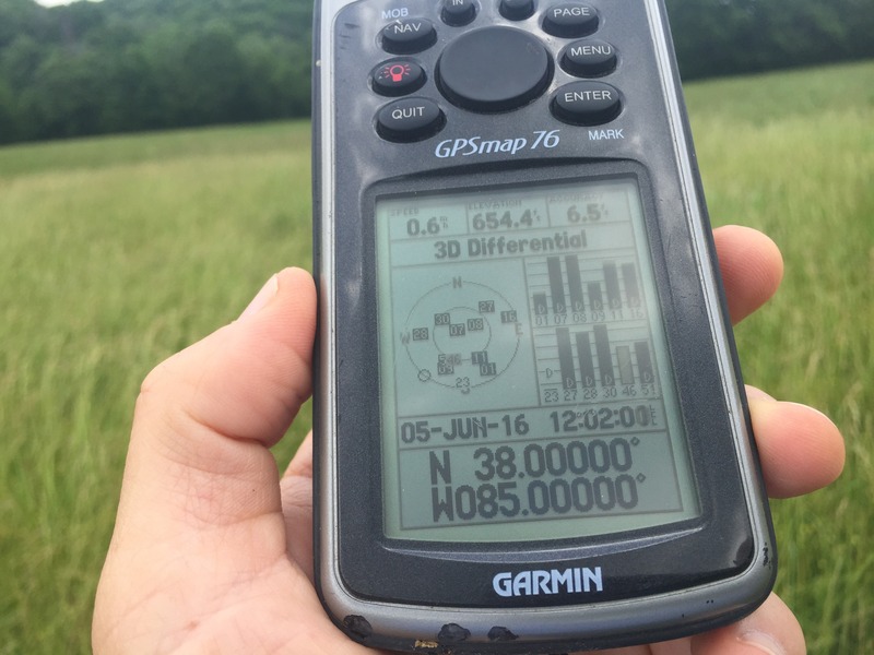 GPS receiver at the confluence point. 