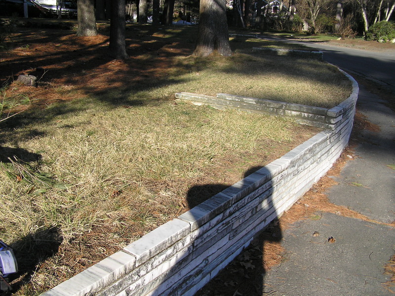 My shadow on the famous confluence stone wall.