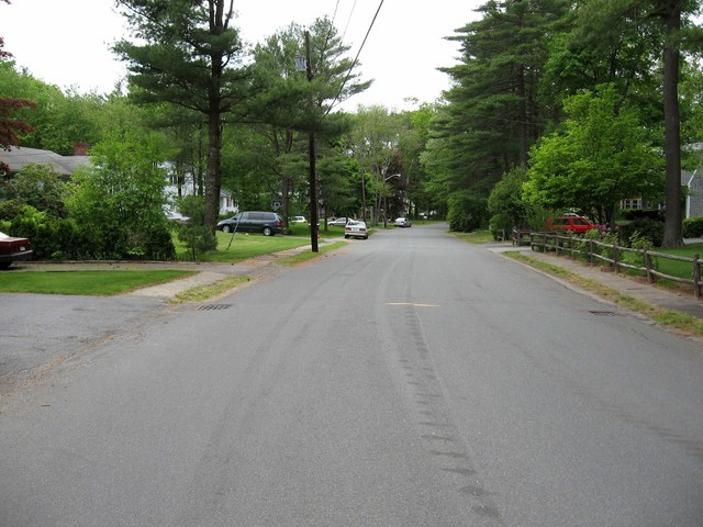 Looking west down Mile Brook Road.