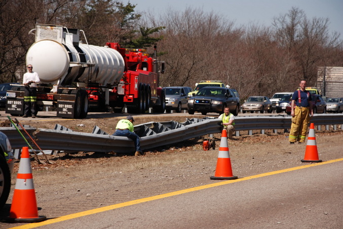 The truck wrack which slowed us down in getting to the CP