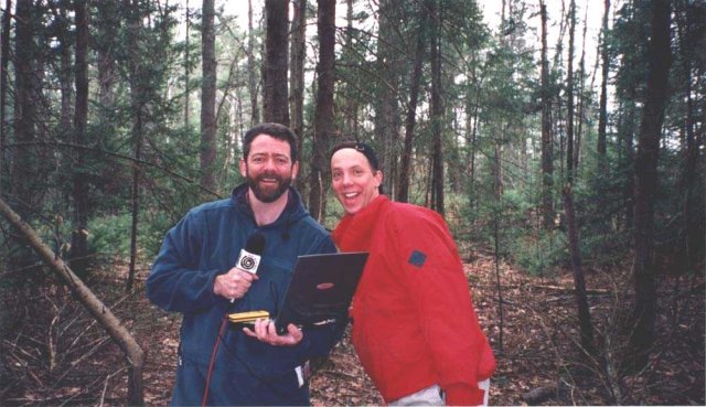 Mark and Matt in the Maine woods at the confluence