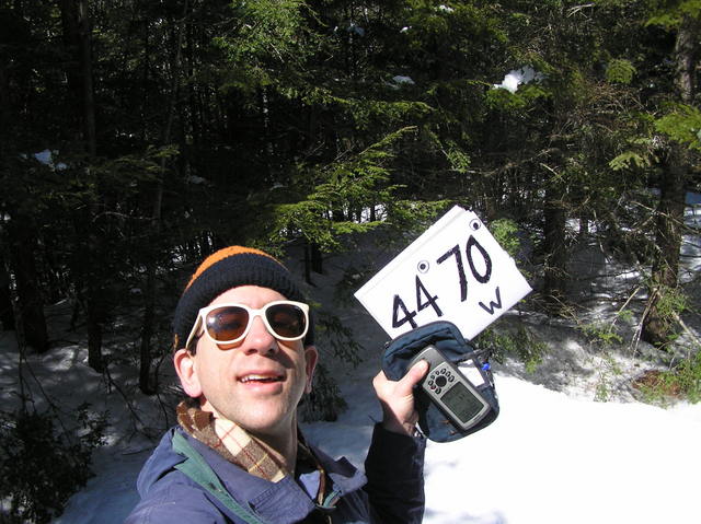 Joseph Kerski at 44 North 70 West with his 50 cent sunglasses from the Arvada Army Store.