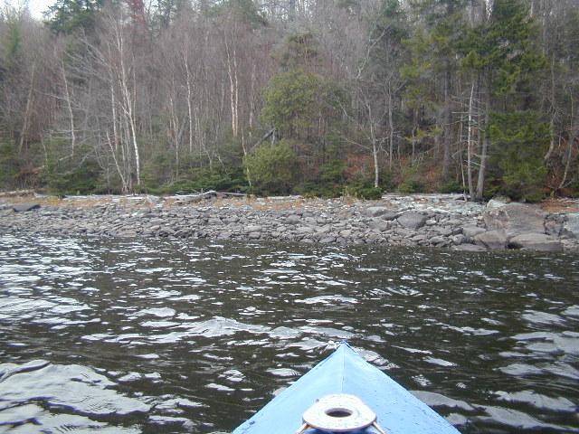 looking east to the closer shore