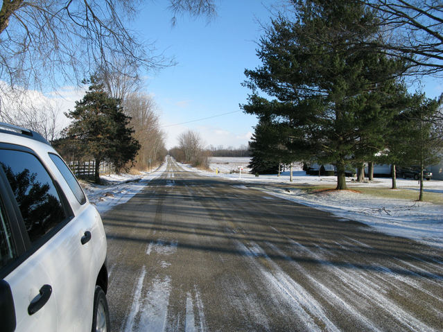 looking east along Bidwell Road