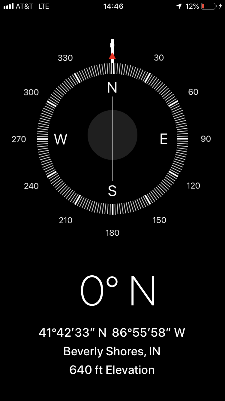 GPS reading at the closest approach to the confluence. 