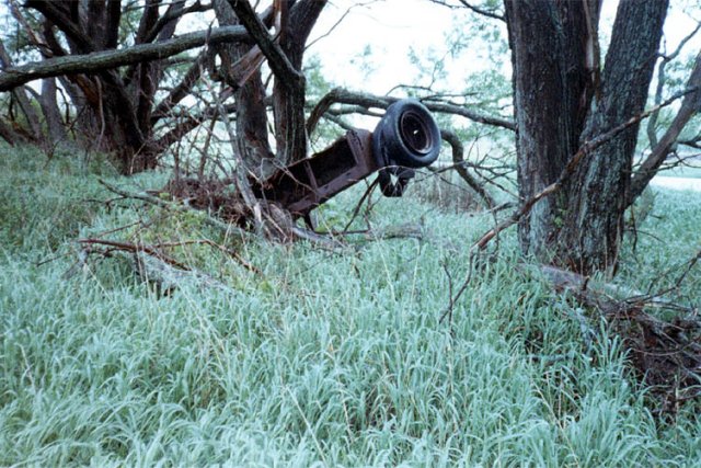 Rusty farm wreckage