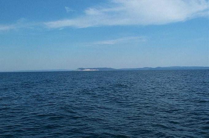 Looking east towards Pyramid Point on the mainland