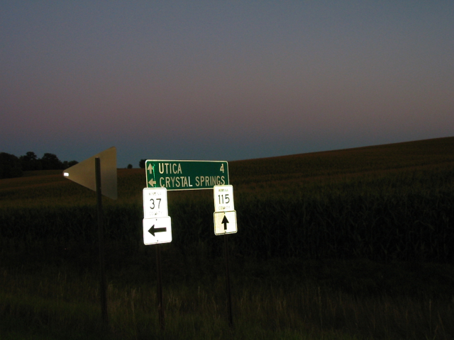 Sign post towns and roads we were on