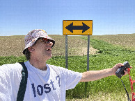 #9: The T intersection near the confluence point. The confluence lies in the field to the right.