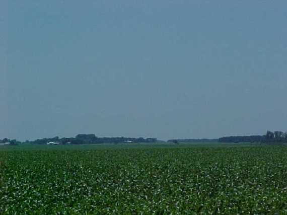 West toward the farmers house and barn