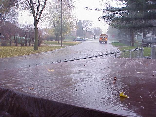 View to the south from the confluence, down Polaris Place.