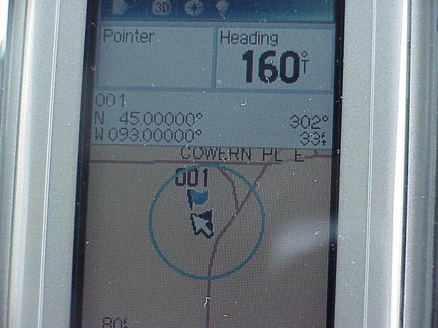 GPS reading at the confluence site.