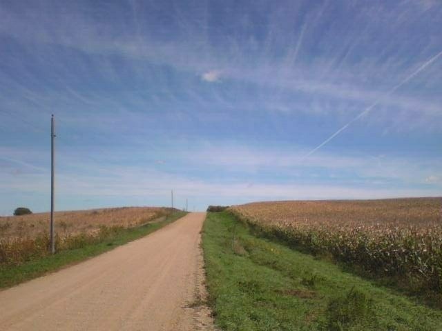 Looking east along the road