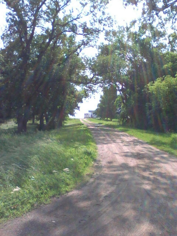 Looking east toward the buildings and the DP.