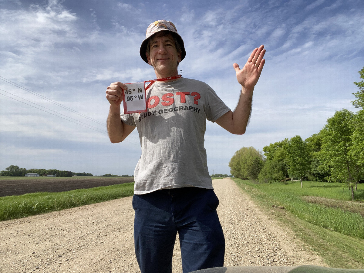 Joseph Kerski near the confluence point.