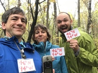 #2: Joseph Kerski, Stacey Stark, and Zach Vavra feeling centered at 46 North 94 West. 