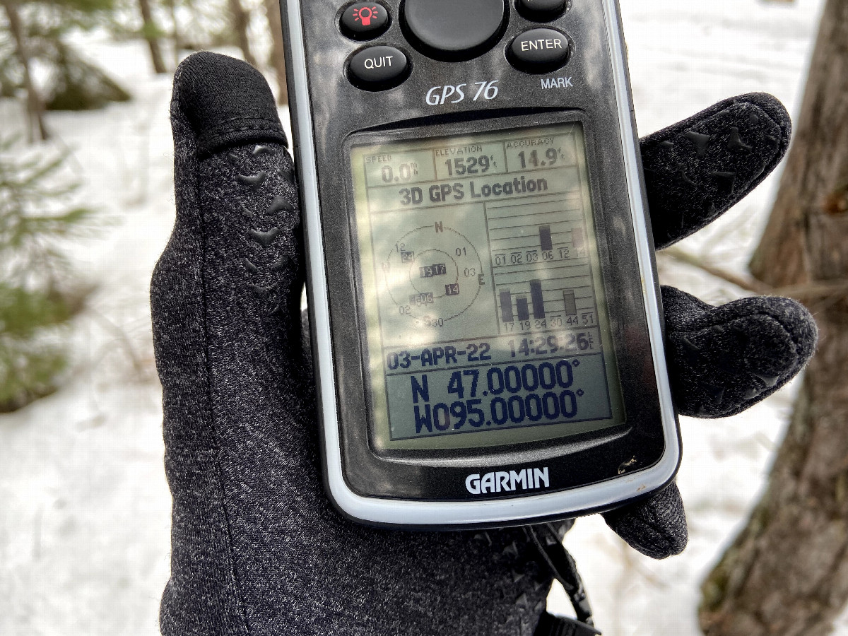 GPS receiver at the confluence point. 