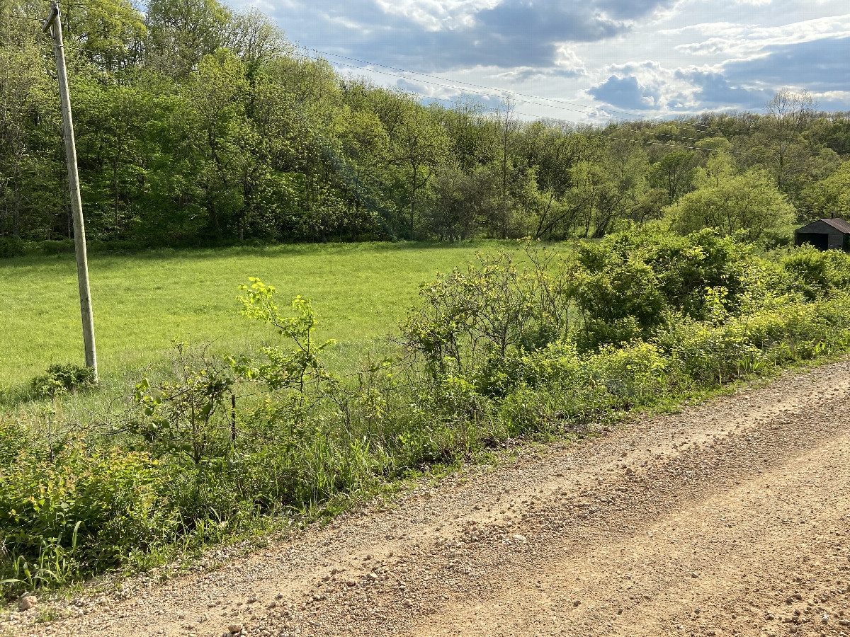 The site of 38 North 93 West, in the foreground, looking southwest.