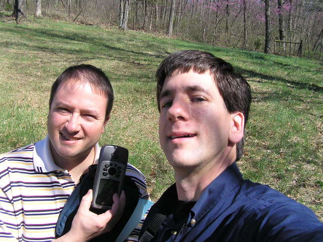 Rich Collop and Joseph Kerski celebrate confluence victory.