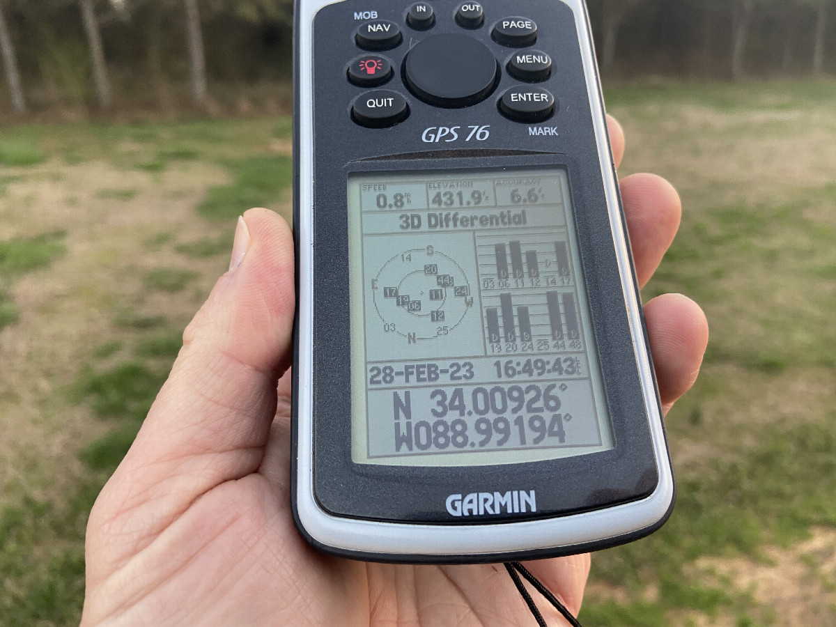 GPS reading. 