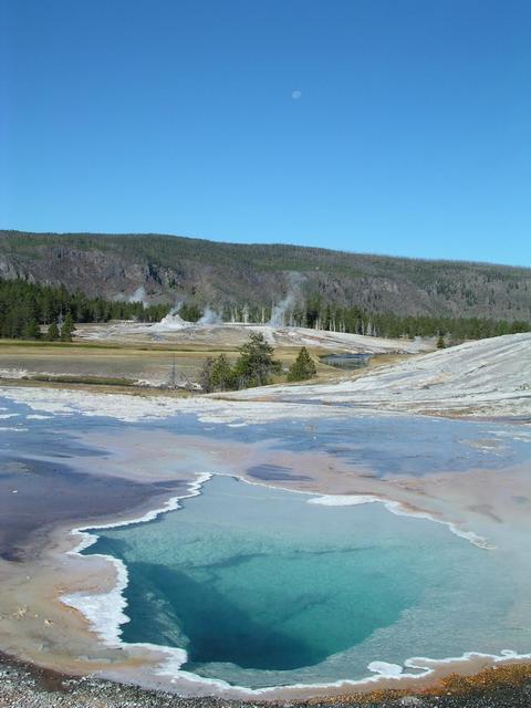 Waning moon over Yellowstone