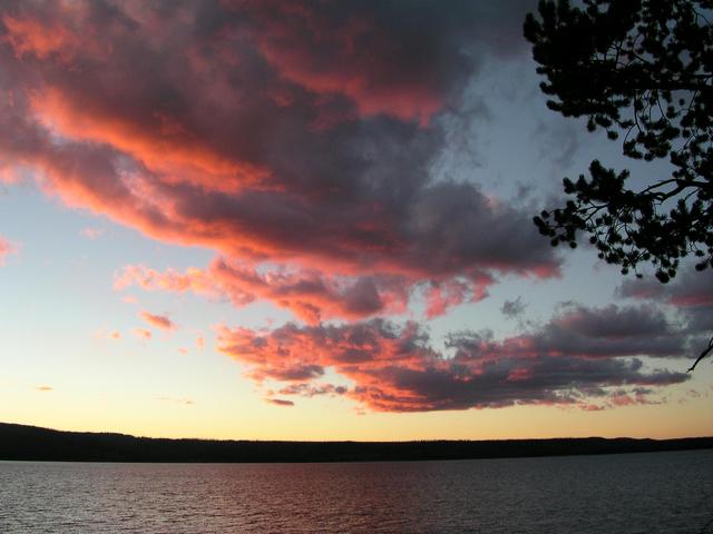 Sunset over Lewis Lake, Yellowstone National Park