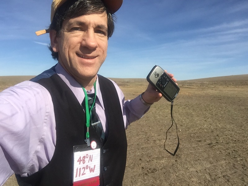 Joseph Kerski at the confluence.  Get out onto the landscape!