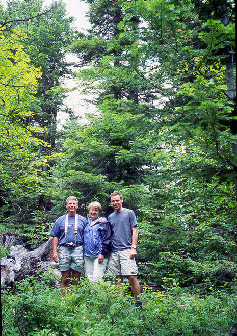 The three of us, Mike, Cheryl, and Jon (l-r) on the confluence