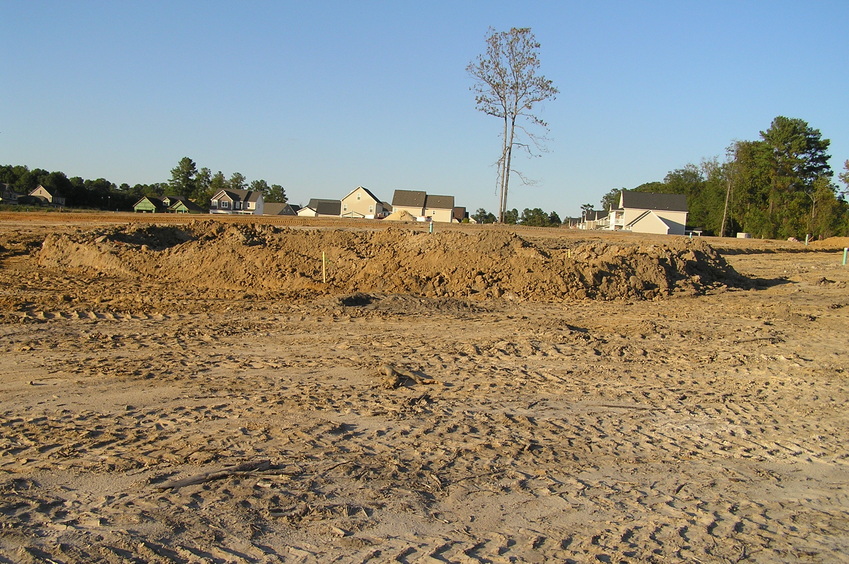 The confluence of 35 North 79 West lies in the center foreground of this view, looking north.