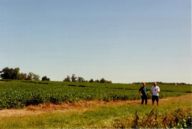 A very big field.  Sean are I are at the confluence.