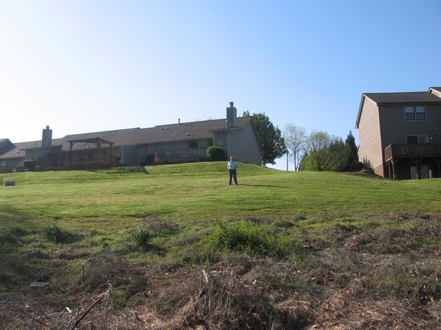 Looking south back toward Watermark Court at the top of the hill.