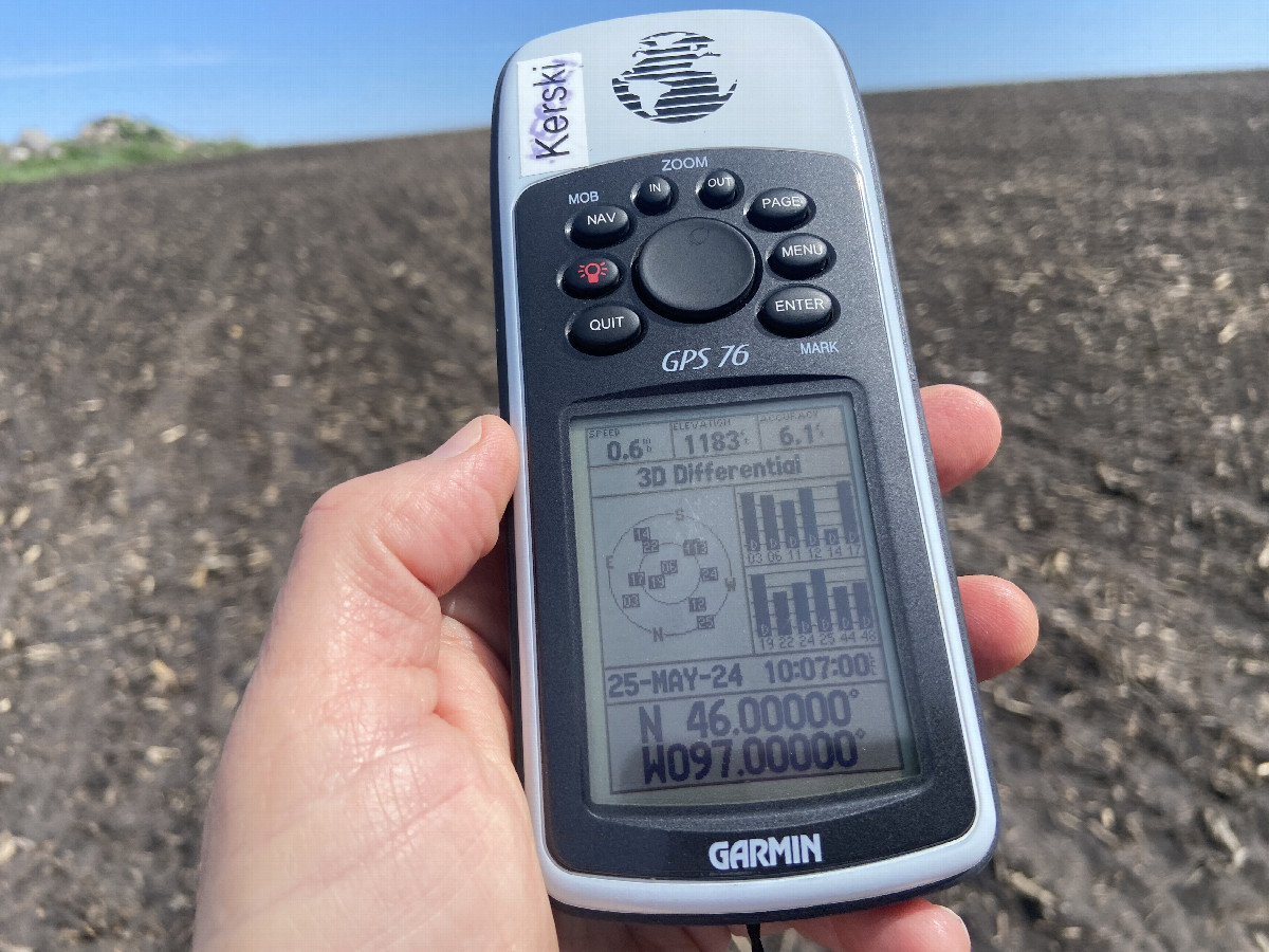 GPS receiver at the confluence point.