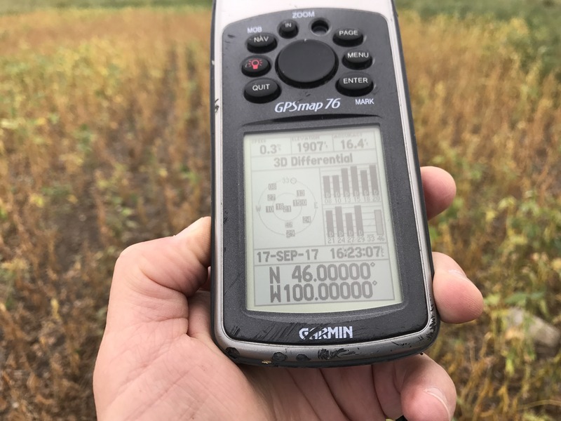 GPS reading at the confluence point. 