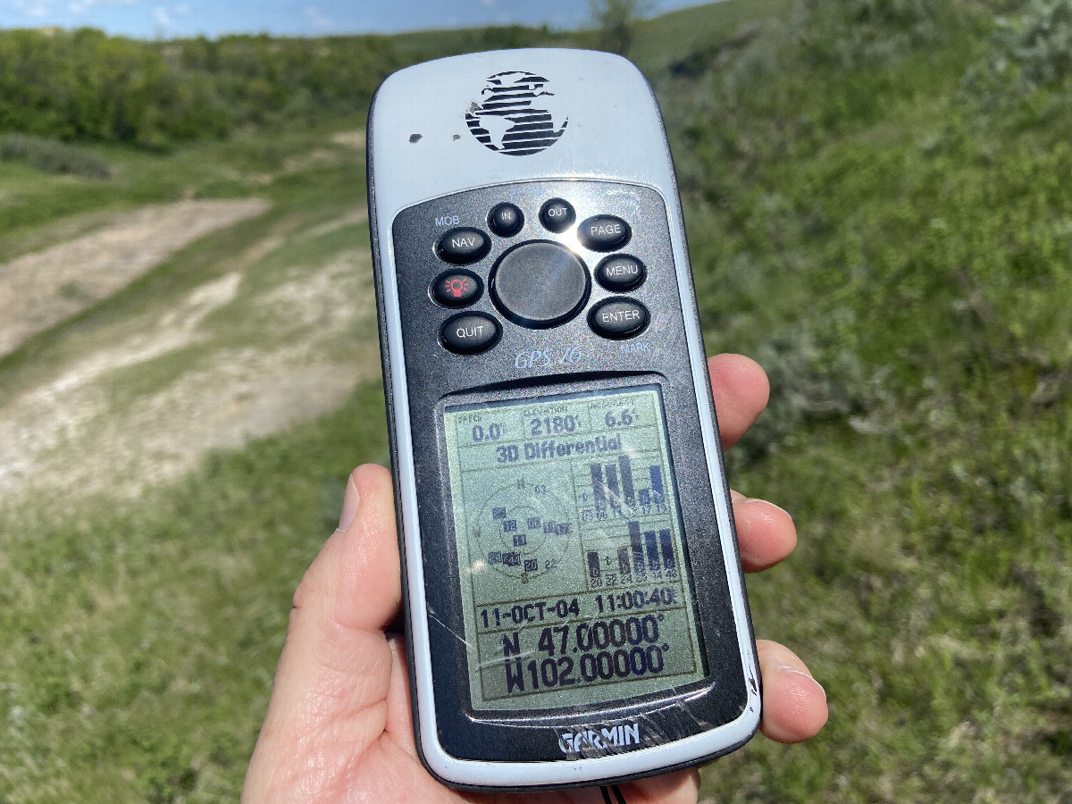 GPS reading From the confluence point. 