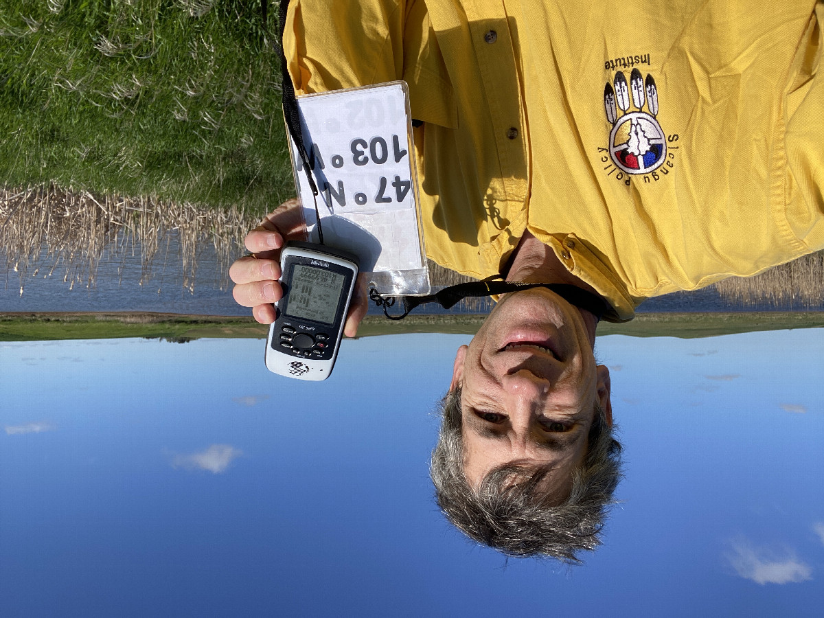 Joseph Kerski at the confluence point.