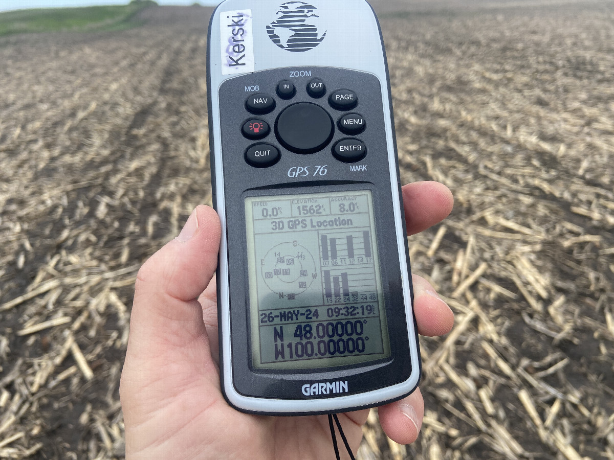 GPS reading at the confluence point.  