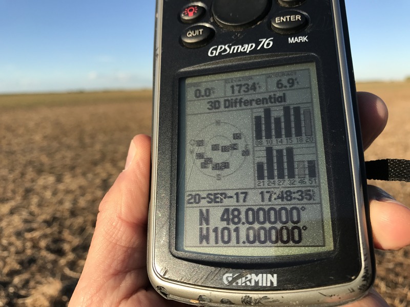 GPS reading at the confluence point. 