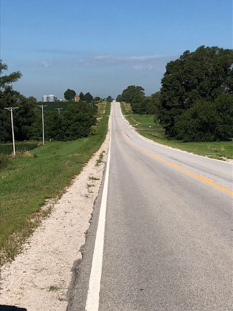 Looking west on Nebraska Route 66 in front of the house.