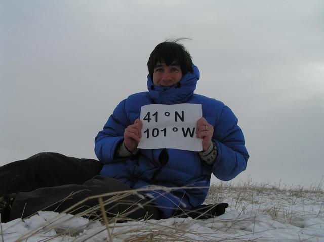 Joseph Kerski at a bitter cold 41 North 101 West.