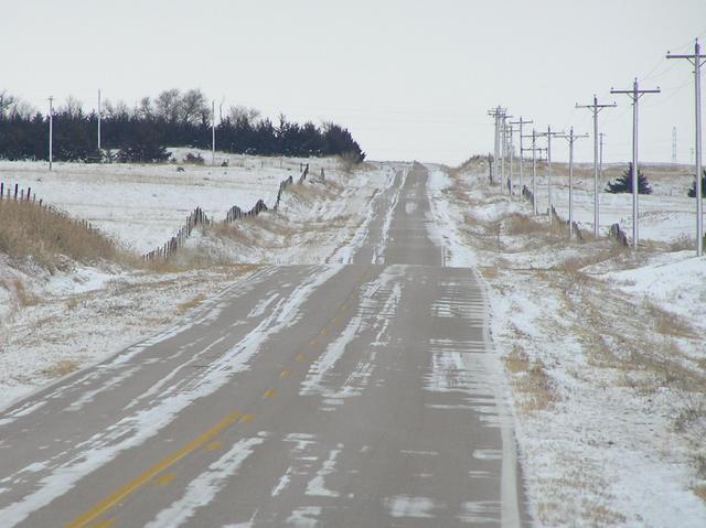 View on nearest road, 150 meters west of the confluence, looking south.