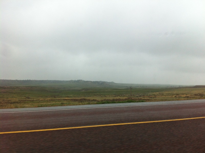 Looking east toward the confluence from US Highway 85 at Hat Creek Road.