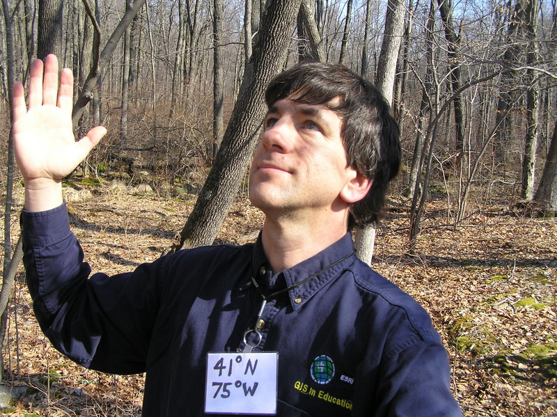 Joseph Kerski enjoying nature at the confluence point.