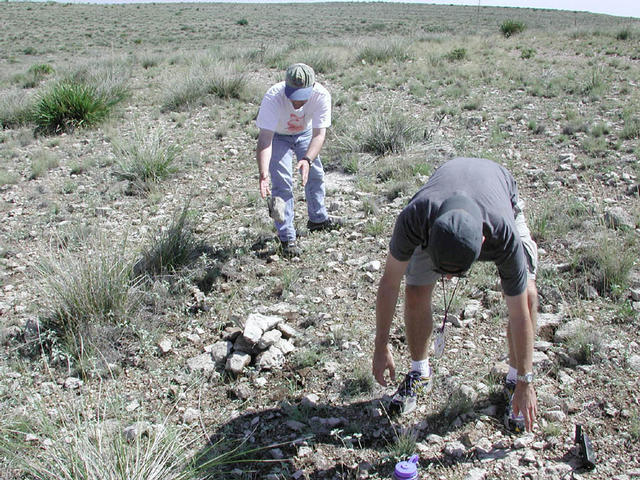 Collecting rocks for the cairn