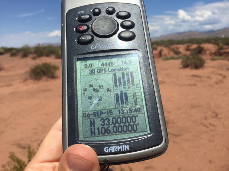 GPS reading at the confluence site. 