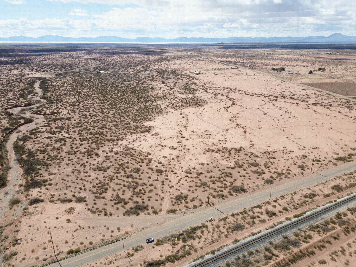 View West, from 120m above the point