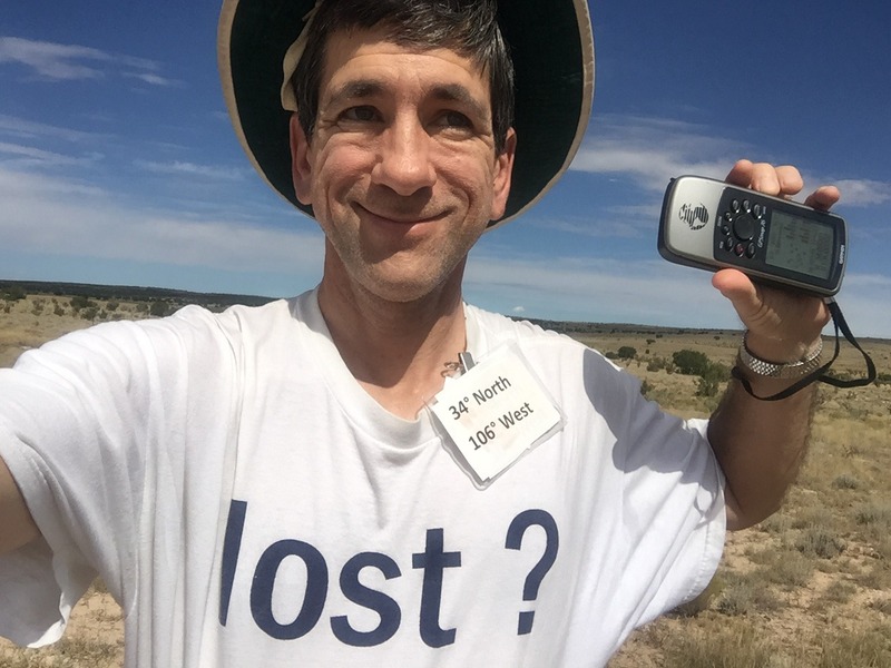 Joseph Kerski at the confluence site. 