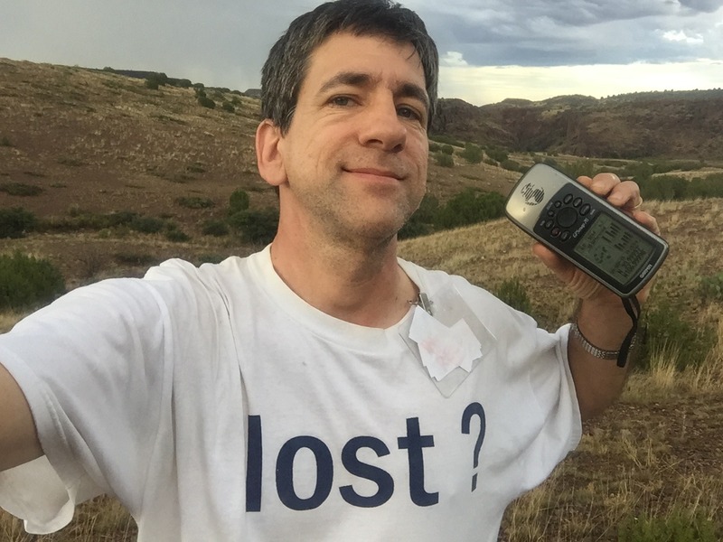 Joseph Kerski at the confluence point.