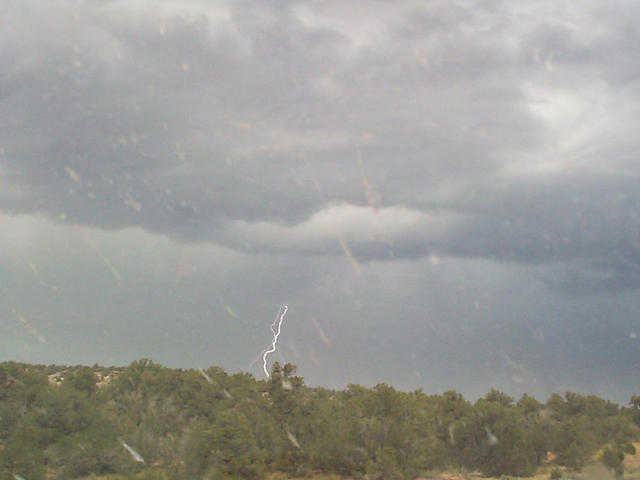 Lightning in the act as we raced for daylight.