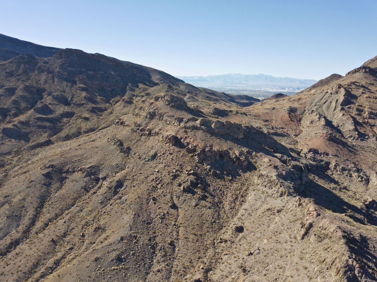 View West from 120 m above the point