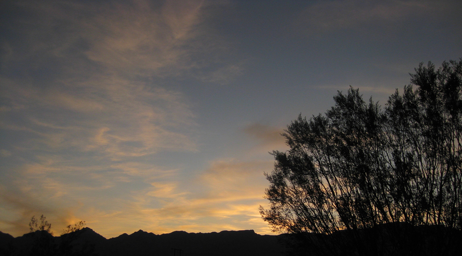 Great desert sunset on the hike bac